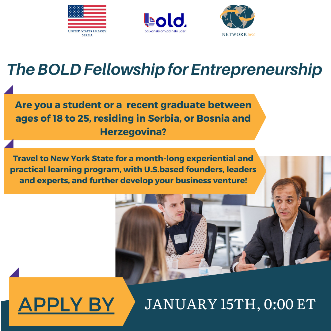 THE BOLD FELLOWSHIP FOR ENTREPRENEURSHIP